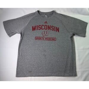 Adidas Wisconsin Badgers Sports Medicine T-Shirt‎ Mens Large Heather Gray